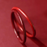 wholesale Metal material genuine cinnabar bracelet for women, birth year bangle, natural raw ore purple gold cinnabar emperor cinnabar jewelry gift-A purple gold sand jingle bracelet 56 circumference