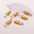 wholesale S925 gold-plated silver natural white crystal square bead strand pendant accessory DIY semi-finished-0-3
