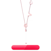 wholesale Metal S925 Sterling Silver Couple's Name Letter Bar Necklace Custom Memorial Pendant Gift-Rose gold copper