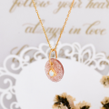 wholesale 925 sterling silver gold-plated pendant with Japanese-style light luxury natural strawberry quartz and colorful gemstone necklace for women-0-3