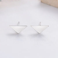 wholesale S925 Sterling Silver Geometric Minimalist Triangle Stud Earrings, INS Fashion Versatile Commuter Style for Women-424HR/approximately 0.9g/pair 925 silver