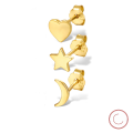 wholesale Metal material, cross-border exclusive minimalist and exquisite ear studs, trendy and high-end ear pins, star and moon versatile ear accessories, personalized and creative-0-0