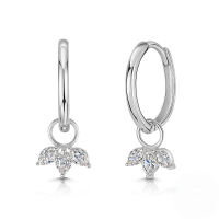 wholesale S925 Sterling Silver Petal Marquise Zircon Earrings,。-Platinum 925 silver