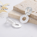 wholesale S925 silver spiral double-loop matte French exaggerated fashion hip-hop luxury style earrings for women-0-2