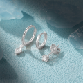 wholesale 925 Sterling Silver Hot-selling Everyday Elegant Zircon-accented Hoop Earring Set,。-0-3