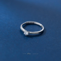 wholesale S925 silver Nalan ring for women, Korean style elegant and sophisticated with diamond six-prong open adjustable ring J8539-0-2