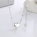 wholesale S925 Sterling Silver Korean-style 3D Heart Fluttering Fringe Minimalist Design Sweet Collarbone Necklace-0-0