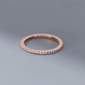 wholesale S925 Sterling Silver Ins Style Small and Unique Design Row Diamond Ring Elegant Women's Band Finger Jewelry R01754-0-2