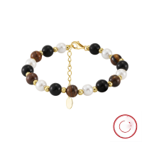 wholesale Metal jewelry wholesale: tiger eye stone, obsidian, shell, pearl beaded bracelet-925 silver