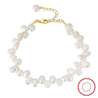 wholesale S925 Sterling Silver Baroque Floral Bracelet with Natural Freshwater Pearls, Retro and Versatile-925 silver