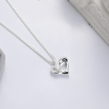 wholesale S925 Sterling Silver Korean-style Minimalist Uniquely Designed Concave Letter Heart Versatile Women's Choker Necklace-0-2