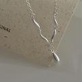 wholesale Fine Silver Maker S999 Rupert's Teardrop Minimalist Pendant Necklace for Women, Small Batch Design, Elegant and Sophisticated Collarbone Piece-0-2