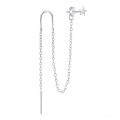 wholesale S925 Sterling Silver Retro Chain Tassel Star Bead Earring Ear Thread Ear Stud-0-0