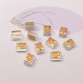 wholesale S925 gold-plated silver natural white crystal square bead strand pendant accessory DIY semi-finished-0-1
