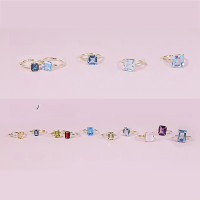 wholesale S925 Sterling Silver Candy Color Small Fresh Style Ring with 25 Carat Natural Colored Gemstone Topaz Square Cut-2.5 carat natural lemon quartz ring  US size 6 (domestic size 13)