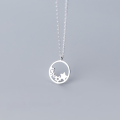 wholesale S925 Silver Necklace, Trendy Star with Diamond Inlay Hollowed-out Collarbone Chain D5468-0-4