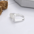 wholesale S925 silver trendyins style silver shell texture creative niche design open ring-0-2