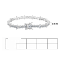 wholesale Stainless steel minimalist and luxurious square geometric clasp bracelet with diamond accents, European and American fashion, versatile and elegant women's accessory-0-113