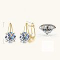 wholesale S925 Sterling Silver Minimalist Fashion Four-Prong 2-Carat Moissanite Ear Studs, Small Batch High-End Earrings-0-5