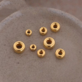 wholesale S925 silver gold-plated smooth wheel bead bubble bead abacus flat bead bracelet DIY accessory spacer loose beads-0-0