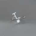 wholesale Metal S925 Silver Nalan Your Name Korean Style Single Diamond 26 English Letters Adjustable Ring J3869-0-24