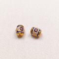 wholesale Metal: S925 silver gold-plated, enamel painted, oil-dripped, Tibetan bead barrel bead accessories bracelet DIY semi-finished spacer beads new special offer-0-1