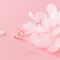 wholesale S925 Silver Mini Small Pink Butterfly Earrings, Fresh and Cute Animal Earrings G4956-0-0