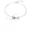 wholesale S925 Sterling Silver Light Luxury Natural Amethyst Bracelet for Women, European and American Style Princess Charm LOVE Letter Bracelet-0-7