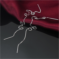 wholesale S925 silver minimalist Korean-style trendy fashion earrings, elegant long drop ear chains, women's ear accessories E0555-S925 Tremella Thread Gold>8cm