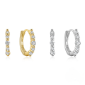 wholesale S925 Sterling Silver Single Row Large And Small Inlaid Zircon Hoop Earrings, Ins Style, Popular Among European And American Trendsetters, Hot Selling On Aliexpress-0-0