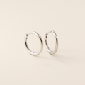 wholesale S925 Sterling Silver Minimalist Korean Plain Circle Round Ear Studs Light Surface Multiple Sizes Stackable Ear Hoops-0-15