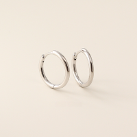 wholesale S925 Sterling Silver Minimalist Korean Plain Circle Round Ear Studs Light Surface Multiple Sizes Stackable Ear Hoops-12mm platinum 925 silver