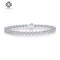 wholesale 925 Silver Cross-Border Fashion Trendy Bracelet for Women, High-End Sense, European and American Light Luxury, Live Broadcast Hot-Selling Moissanite Bracelet Bangle-0-0