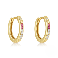 wholesale S925 Sterling Silver Double-layer Zircon And Opal Four-pointed Star Ear Hoop Ear Climber Earrings-Gold#6 925 silver