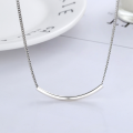wholesale S925 Sterling Silver Korean-style Smiley Polished Hollow Round Tube Minimalist Design Versatile Elegant Collarbone Necklace-0-0