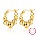 wholesale Sterling Silver S925 Earrings New Arrival Elegant High-end Hoop Geometric Sphere Beaded Earrings for Women Cross-border Exclusive Jewelry-0-5