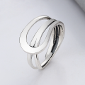 wholesale S925 Sterling Silver Line Circle Irregular Geometric Ring, Trendy and Versatile Index Finger Ring for Women-0-0