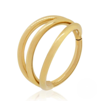 wholesale S925 Sterling Silver Double-layer Zircon-studded Cartilage Ear Bone Nose Piercing-Single gold-style 2