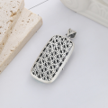 wholesale S990 pure silver retro ethnic-style single-sided epoxy resin pendant with lotus leaf and lotus hollow filigree exquisite design-0-1
