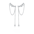 wholesale 925 Sterling Silver Earrings Chain Tassel Ear Hook Zircon Inlaid Ins Luxury High-End Sense Sterling Silver Earrings for Women Cross-Border-0-0