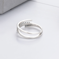 wholesale S925 Sterling Silver Fashion Minimalist Wheat Ear Pastoral Style Creative Open Ring Trendy Ins Index Finger Ring-0-3