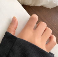 wholesale 925 Silver Chao Xiaobai Minimalist Design Little Bunny Love Ring for Women, Fashionable and Versatile Adjustable Statement Ring-xb1254-Rabbit Carrot Ring