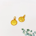 wholesale S925 gold-plated auspicious bean leaf pendant charm DIY semi-finished crystal jewelry accessory-0-1