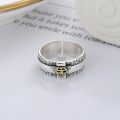 wholesale S925 Sterling Silver Retro Fashion Men's Creative God's Eye Punk Style Adjustable Ring for Women-0-1