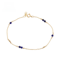 wholesale 9K gold Japanese-style niche luxury jewelry set with lapis lazuli and pearls, including necklace and bracelet-0-2