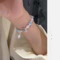wholesale S925 Sterling Silver Small Fresh Synthetic Cat's Eye Stone Aquamarine Bracelet with a Sense of Design S6494-0-1