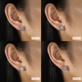 wholesale S925 Silver Advanced Stud Earrings for Men and Women, Cloud-Inspired Pagoda Cut Square Zirconia New Style Fashionable Elegant Earrings-0-3