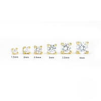 wholesale S925 Sterling Silver Classic Minimalist Zircon Stud Earrings, 6-piece Set, European And American Fashion, Personalized Ins Style-Set of 6 Gold-White Diamond