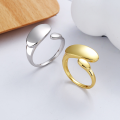 wholesale S925 Sterling Silver European and American Cross-Border Exaggerated Street Photography Egg-Shaped Geometric Irregular Wide Opening Ring-0-0
