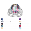wholesale S925 Sterling Silver Natural Topaz Ring Fashion Luxury High-End Setting 6 Carat Colored Gemstone Ring-0-6